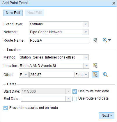Add Point Events widget Add Point Events widget